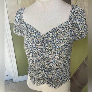 Sienna Sky Short Sleeve floral top off the shoulder sleeves Size M